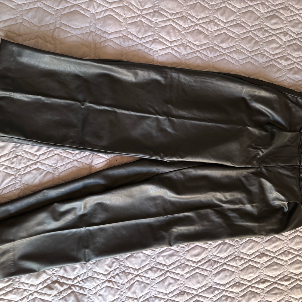 Stylish H&M Black Faux Leather Pants